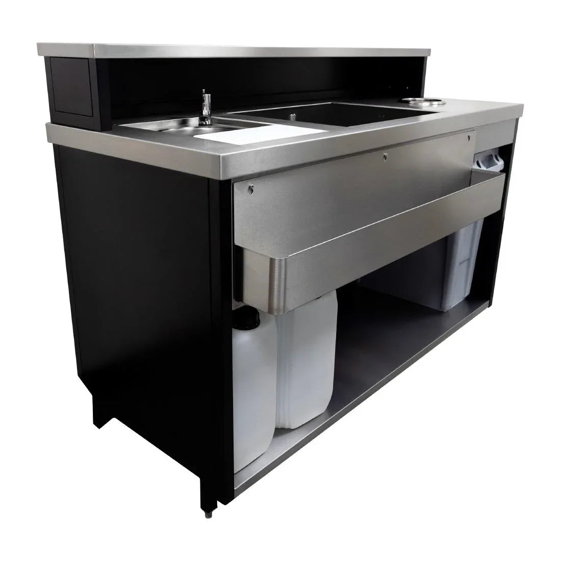 JK036 Parry Events Bar with upstand, stainless steel bar top and powder coated front/sides (Direct)