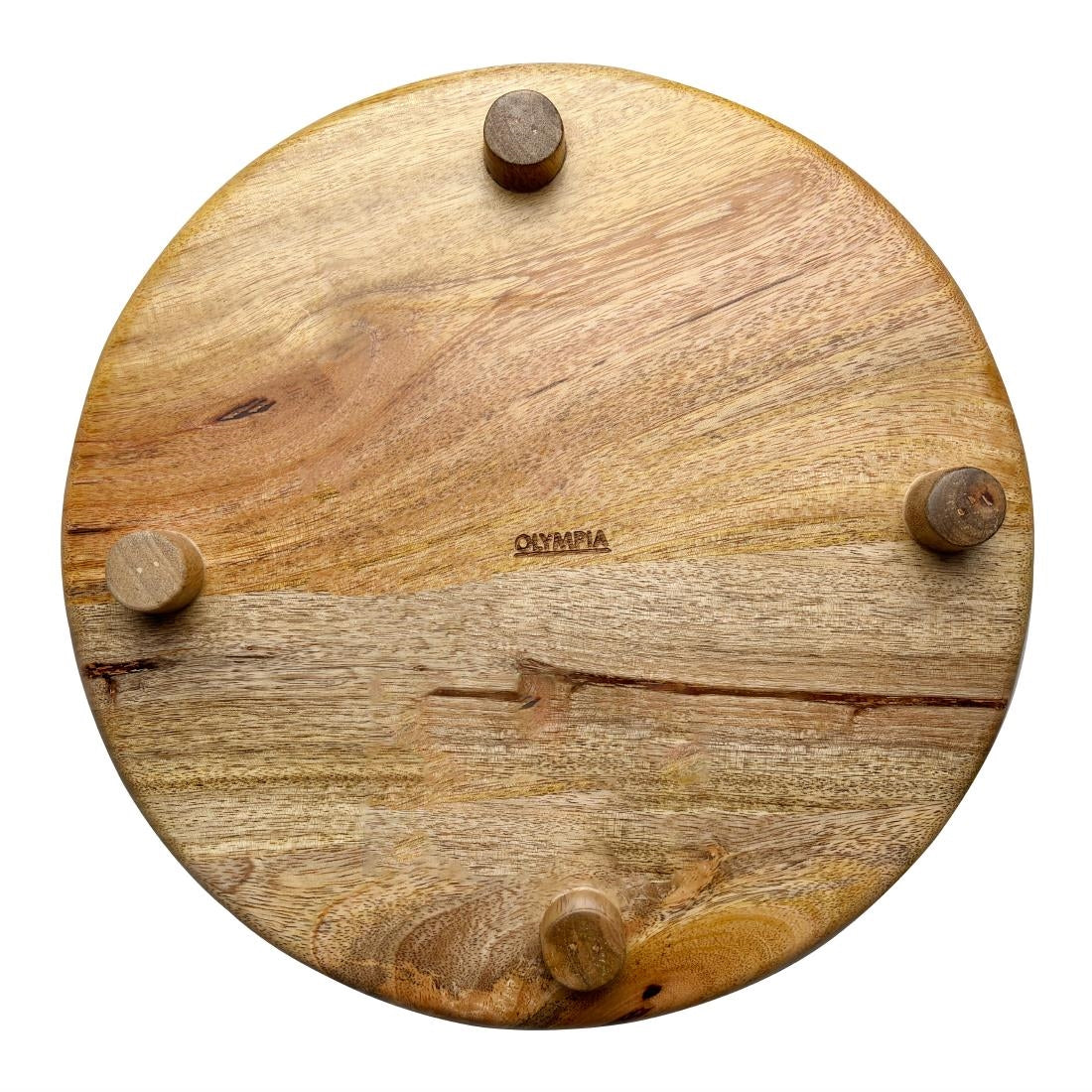 Olympia Mango Wood Round Display Stand with Legs 300x40mm