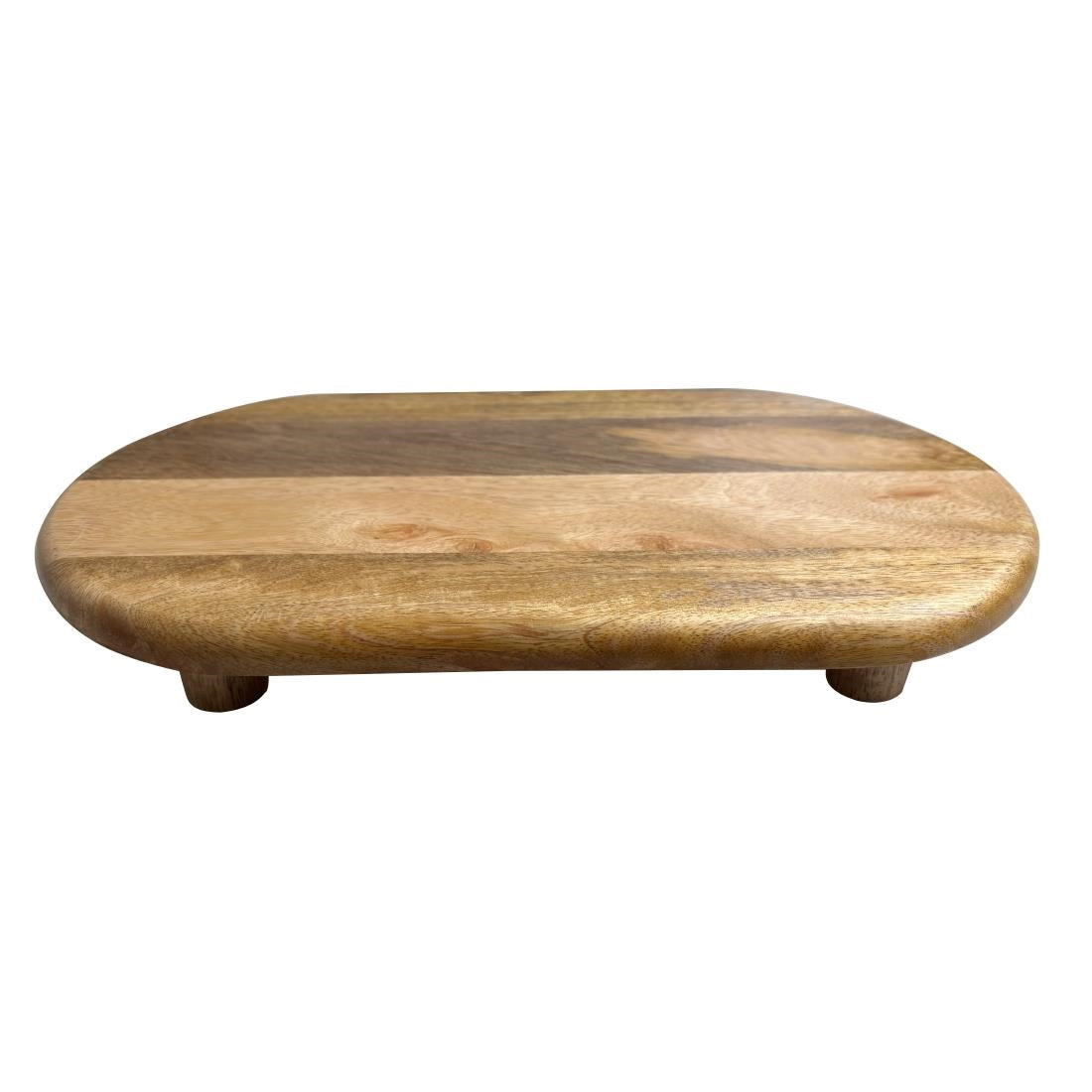 Olympia Mango Wood Rounded Rectangular Display Stand with Legs 350x220mm