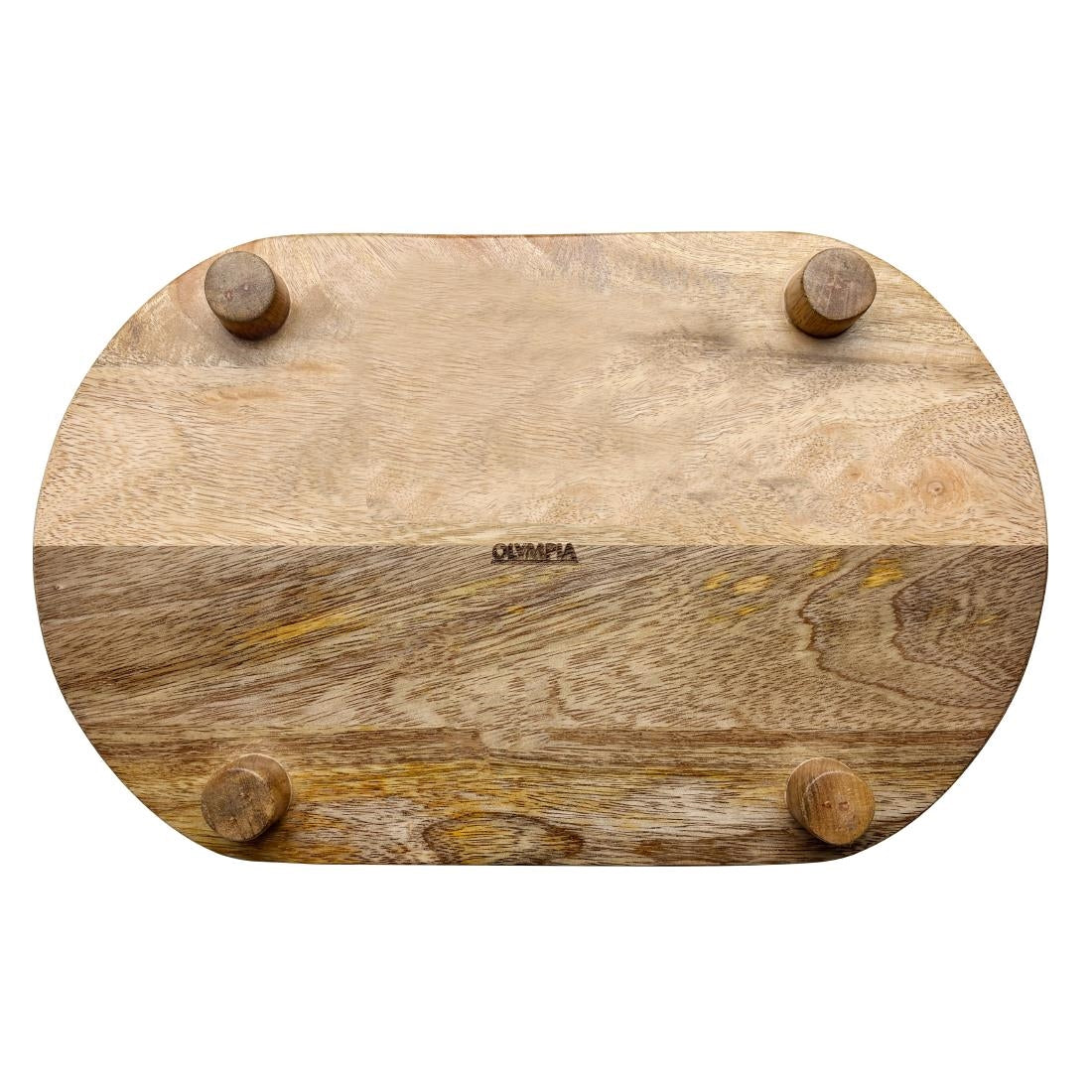 Olympia Mango Wood Rounded Rectangular Display Stand with Legs 350x220mm