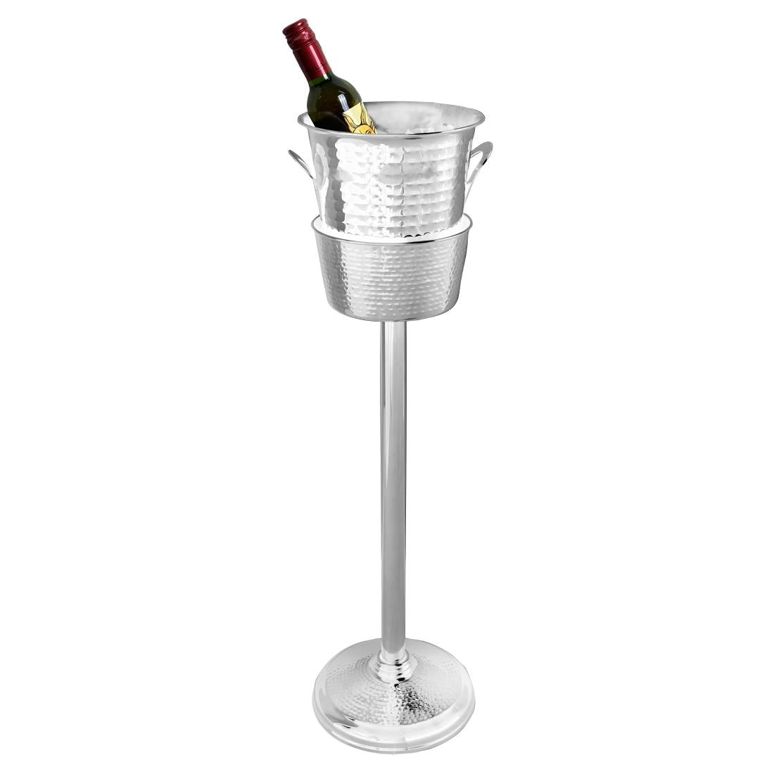 Olympia Wine Bucket Stand Hammered Stainless Steel