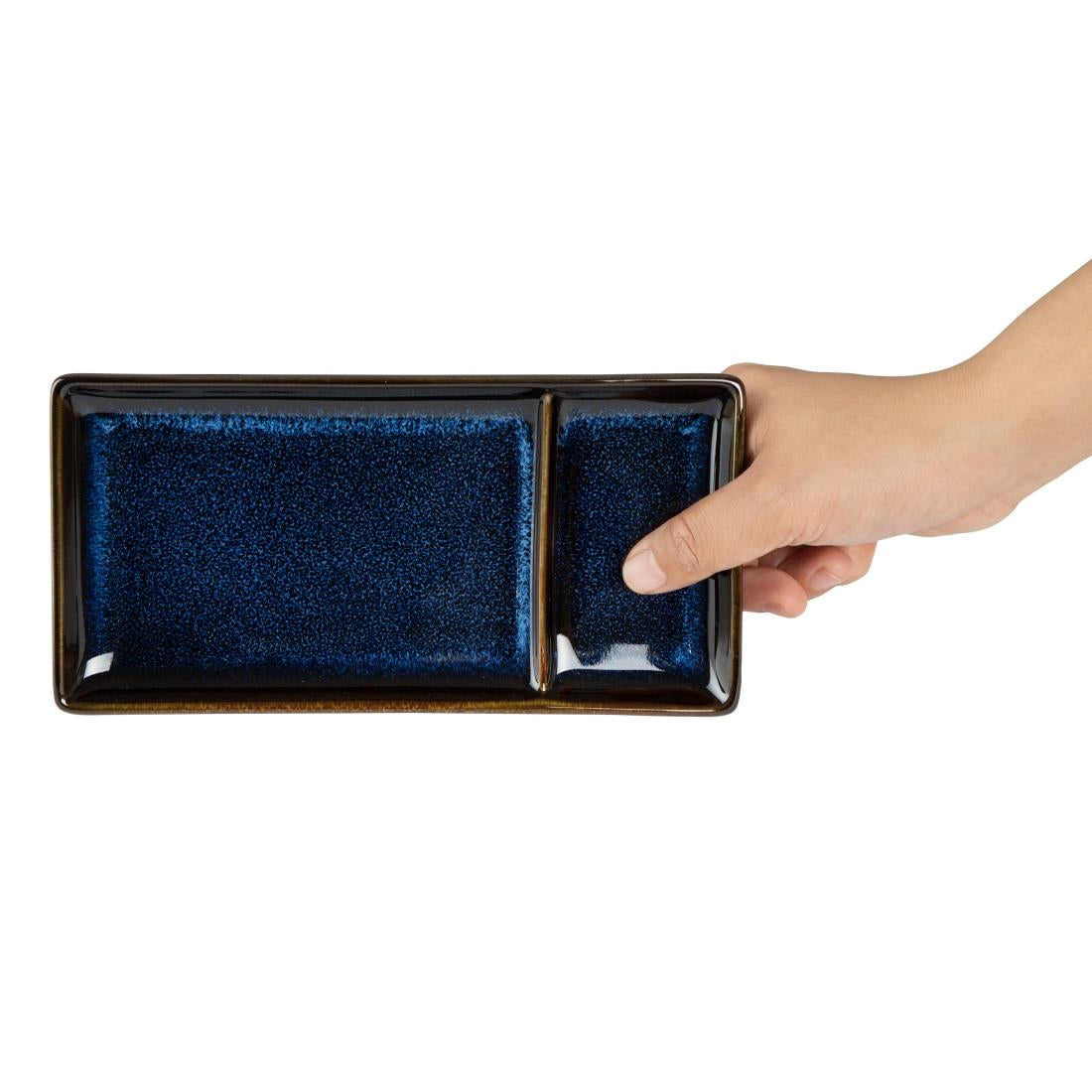 Olympia Luna Rectangular Dipping Plates Midnight Blue 204x105mm (6 Pack)
