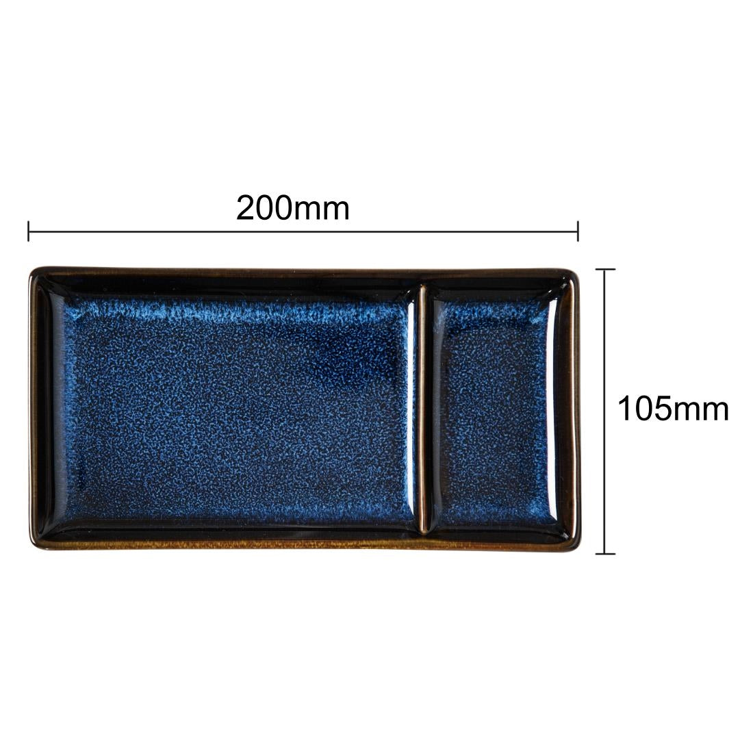 Olympia Luna Rectangular Dipping Plates Midnight Blue 204x105mm (6 Pack)