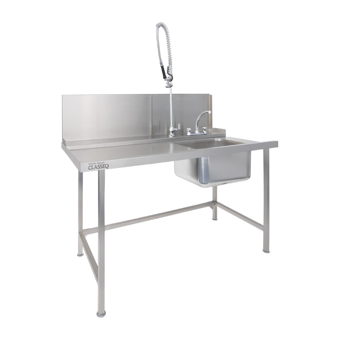 Classeq Pass Through Dishwasher Table with Spray Mixer T15SENL