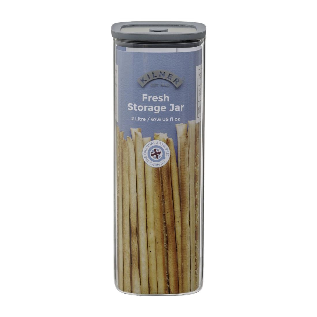 Kilner Fresh Storage Square Jar 2Ltr