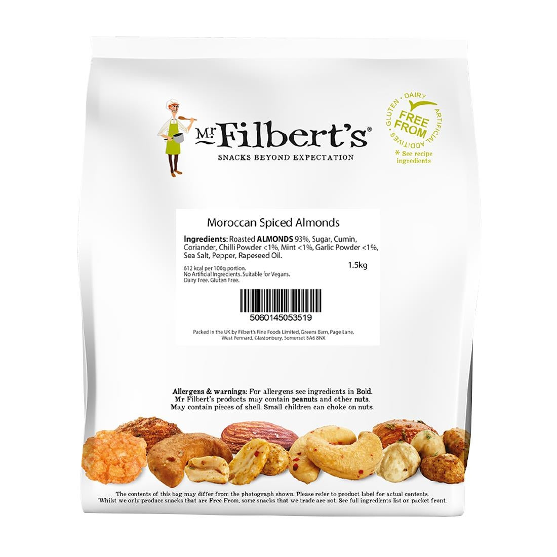Mr Filberts Loose Serve Catering Bag Moroccan Spiced Almonds 1.5kg
