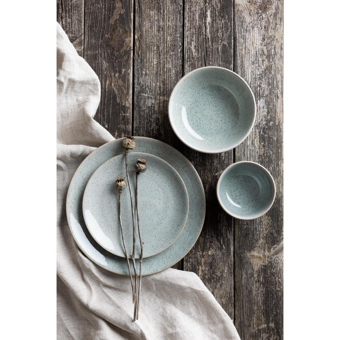 Olympia Origin Coupe Plates Duck Egg Blue 200mm (4 Pack)