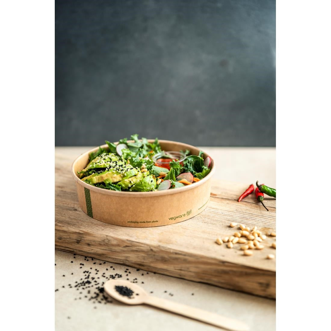 Vegware 185-Series Bon Appetit Kraft Food Bowls 26oz (300 Pack)