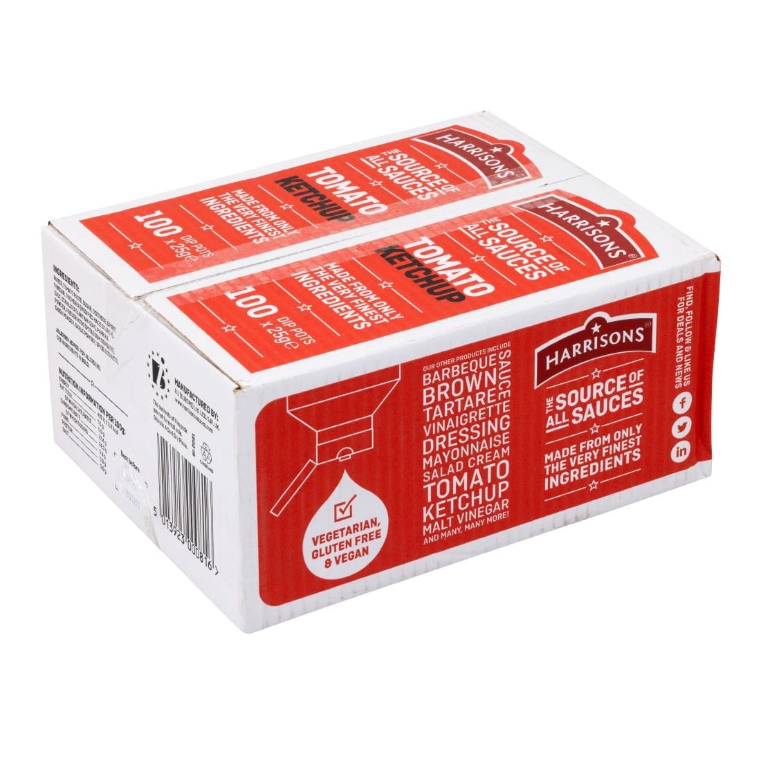 Harrisons Tomato Dip Pots 25g (100 Pack)