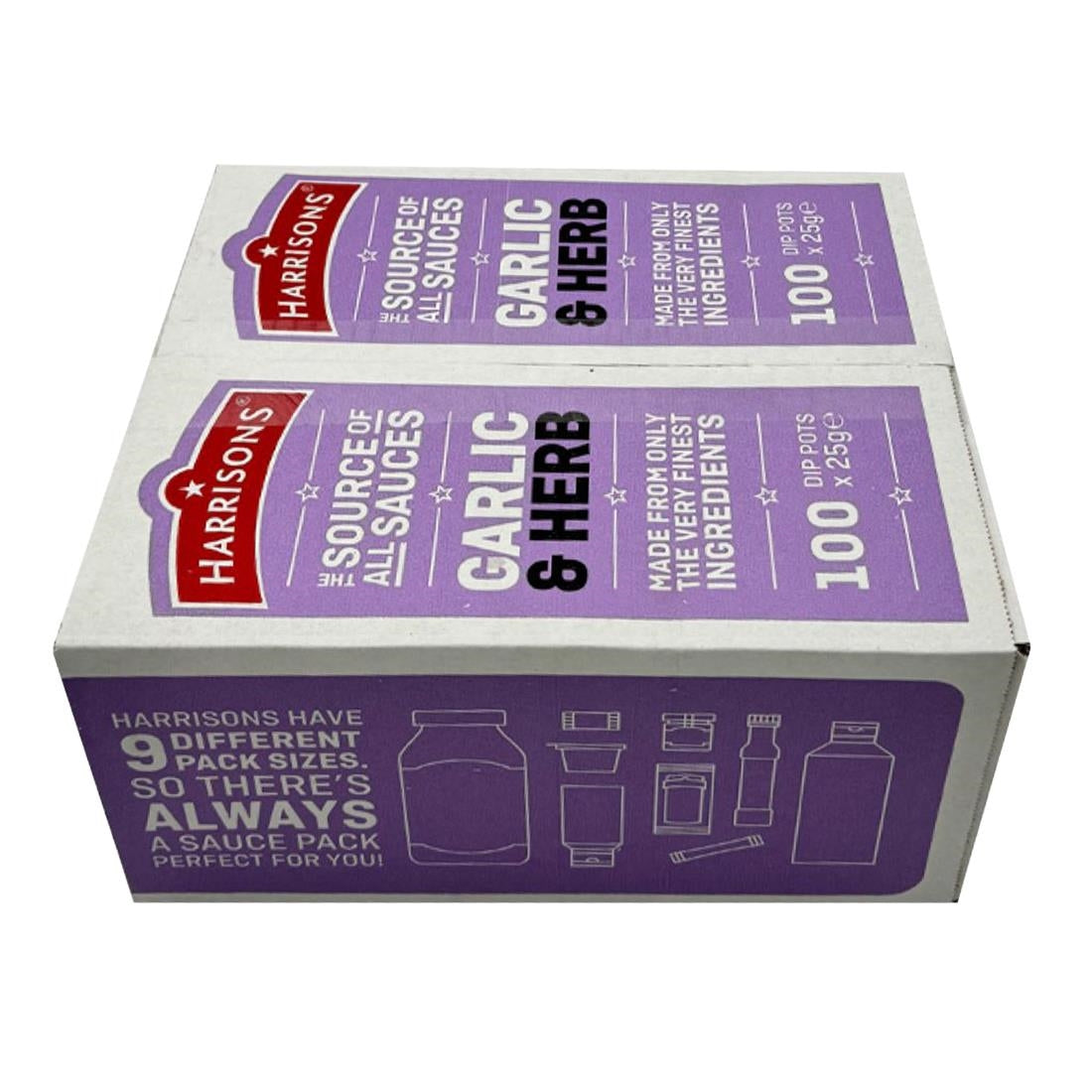 Harrisons Garlic & Herb Dip Pots 25g (100 Pack)