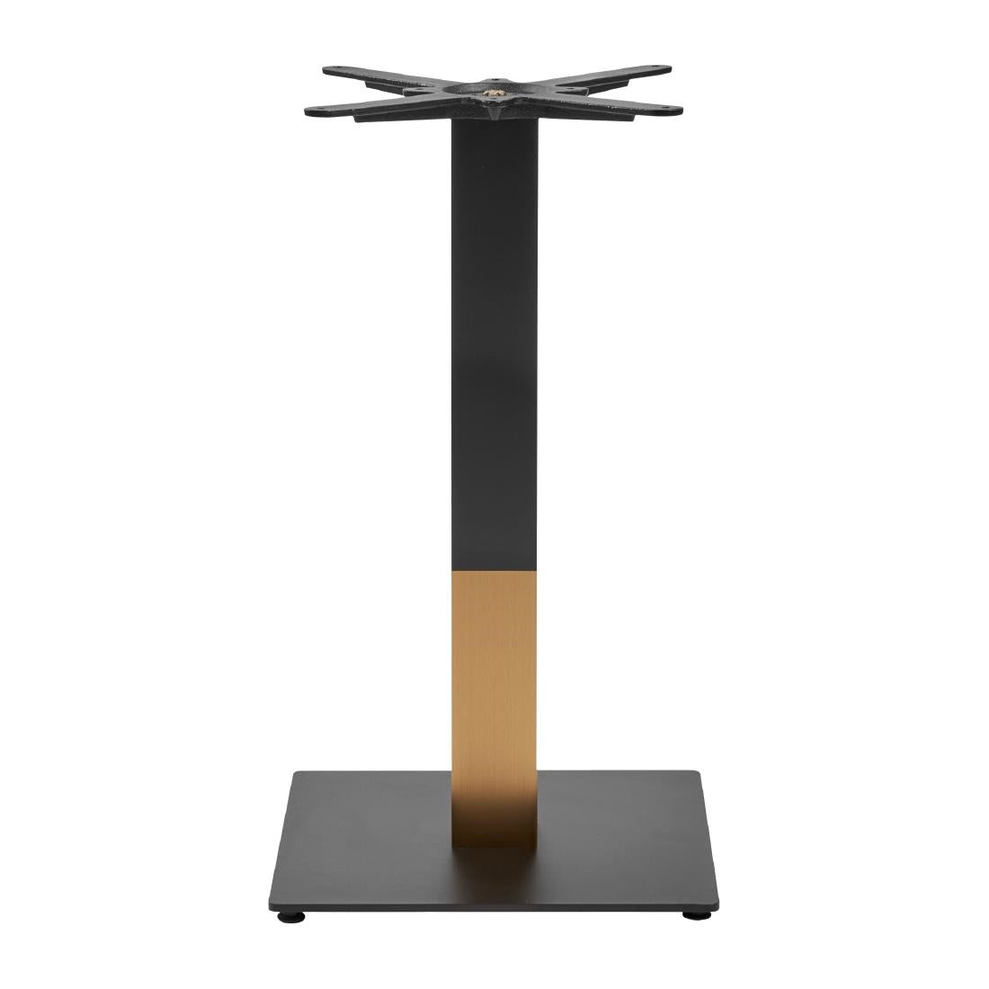 Boston Sleek Small Square Dining Table Base Black & Gold