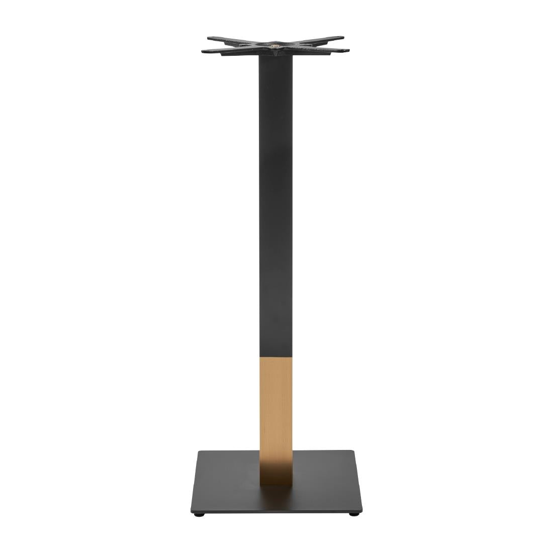 Boston Sleek Small Square Bar Height Table Base Black & Gold