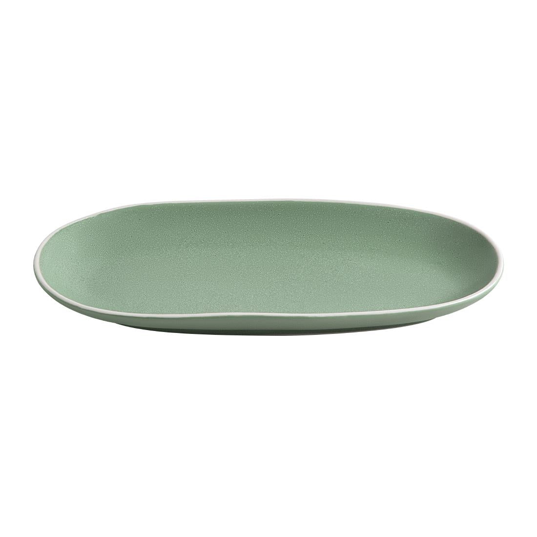 Olympia Chia Oval Plates Green 280x135mm (6 Pack)