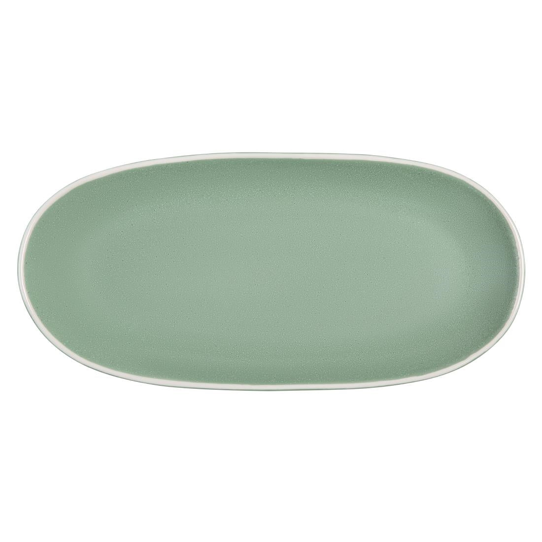 Olympia Chia Oval Plates Green 280x135mm (6 Pack)