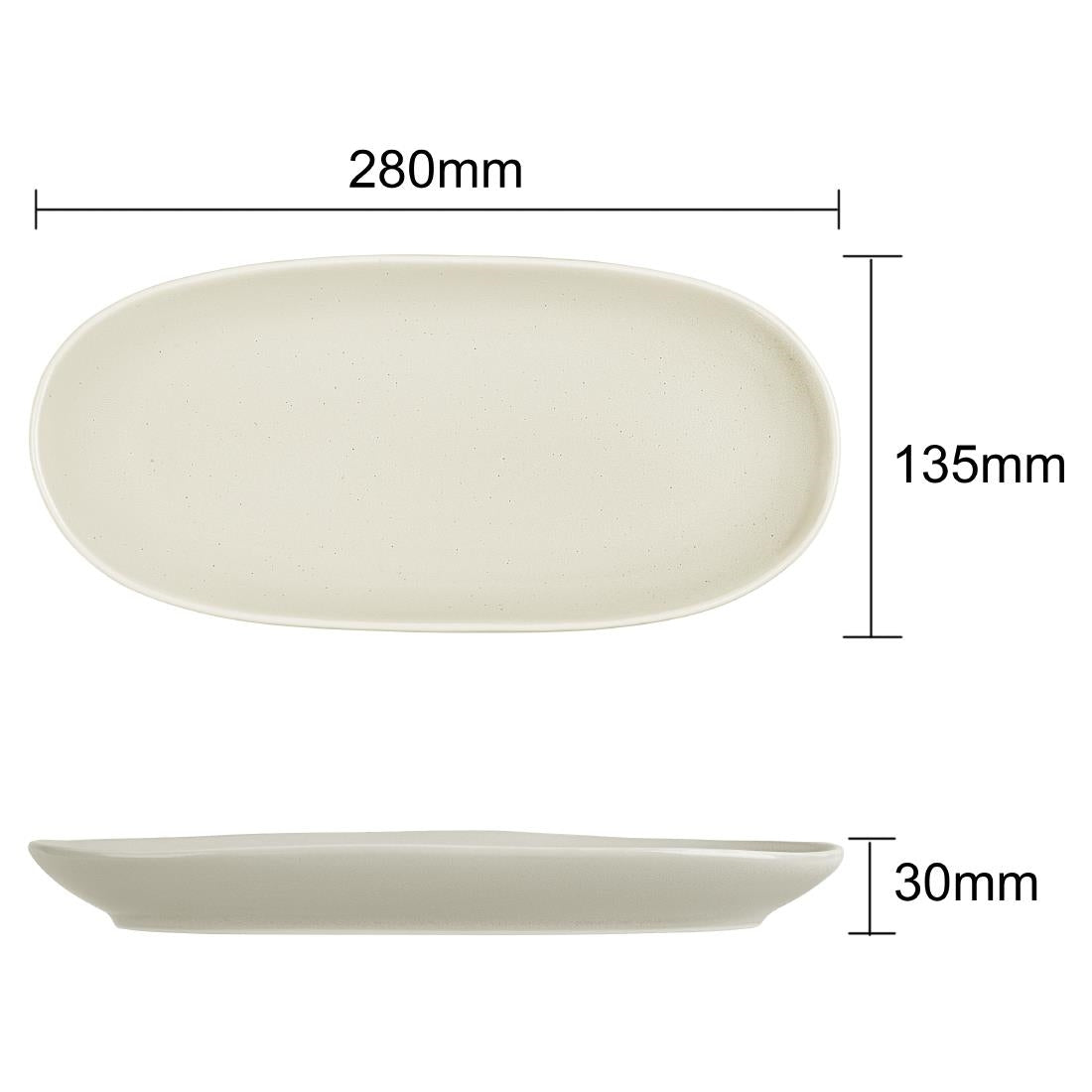 Olympia Chia Oval Plates Sand 280x135mm (6 Pack)