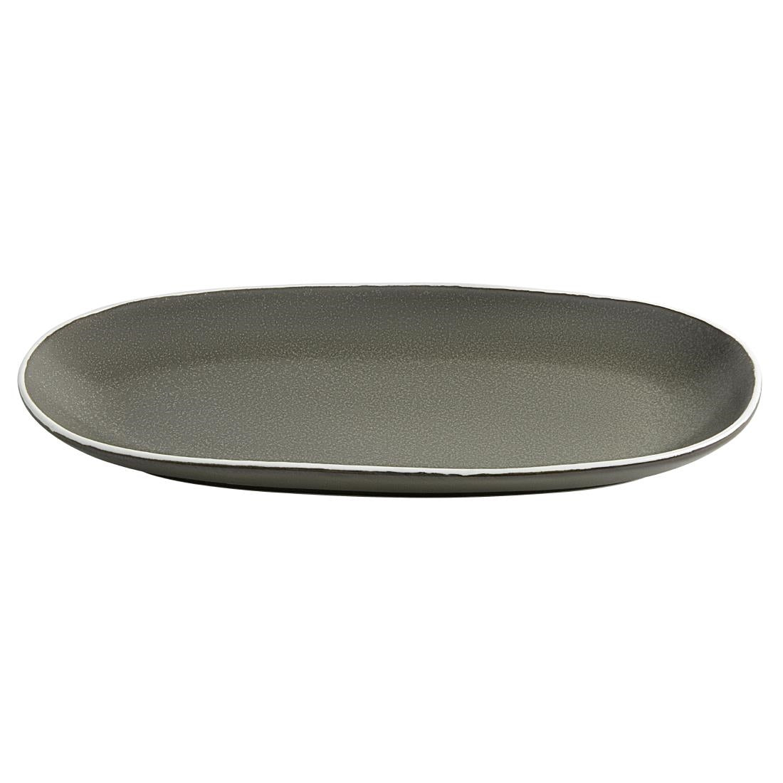Olympia Chia Oval Plates Charcoal 280x135mm (6 Pack)