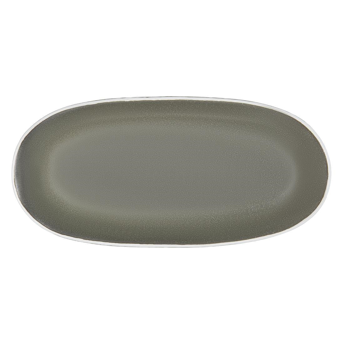 Olympia Chia Oval Plates Charcoal 280x135mm (6 Pack)