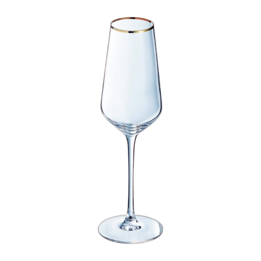 Cristal d'Arques Ultime Gold Band Flutes 170ml (8 Pack)