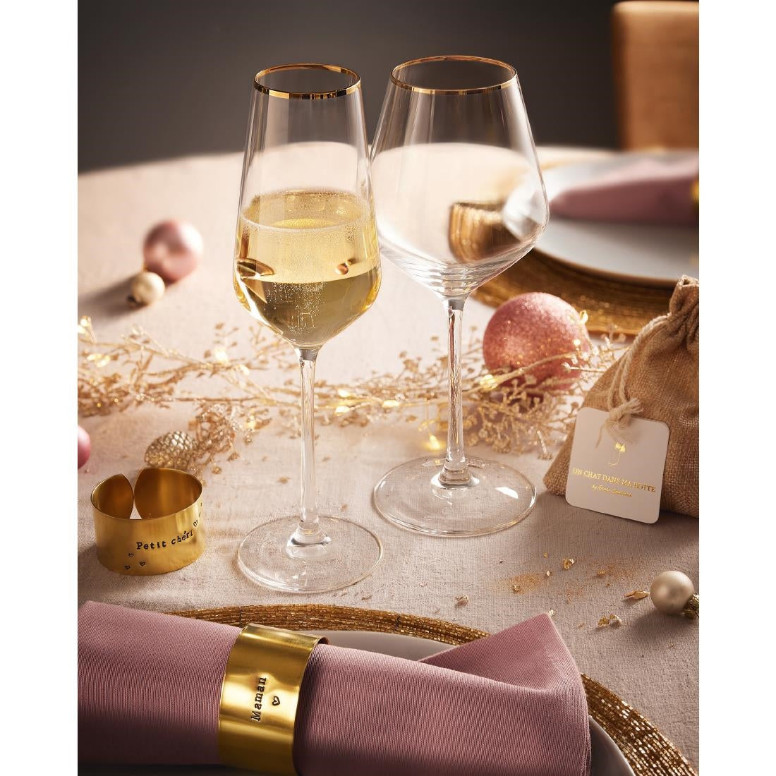Cristal d'Arques Ultime Gold Band Flutes 170ml (8 Pack)