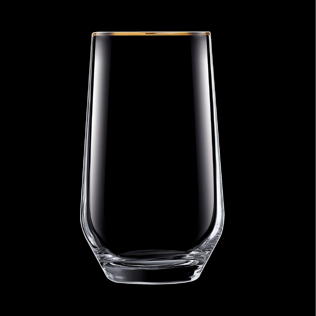 Cristal d'Arques Ultime Gold Band Hi Ball Glasses 400ml (8 Pack)