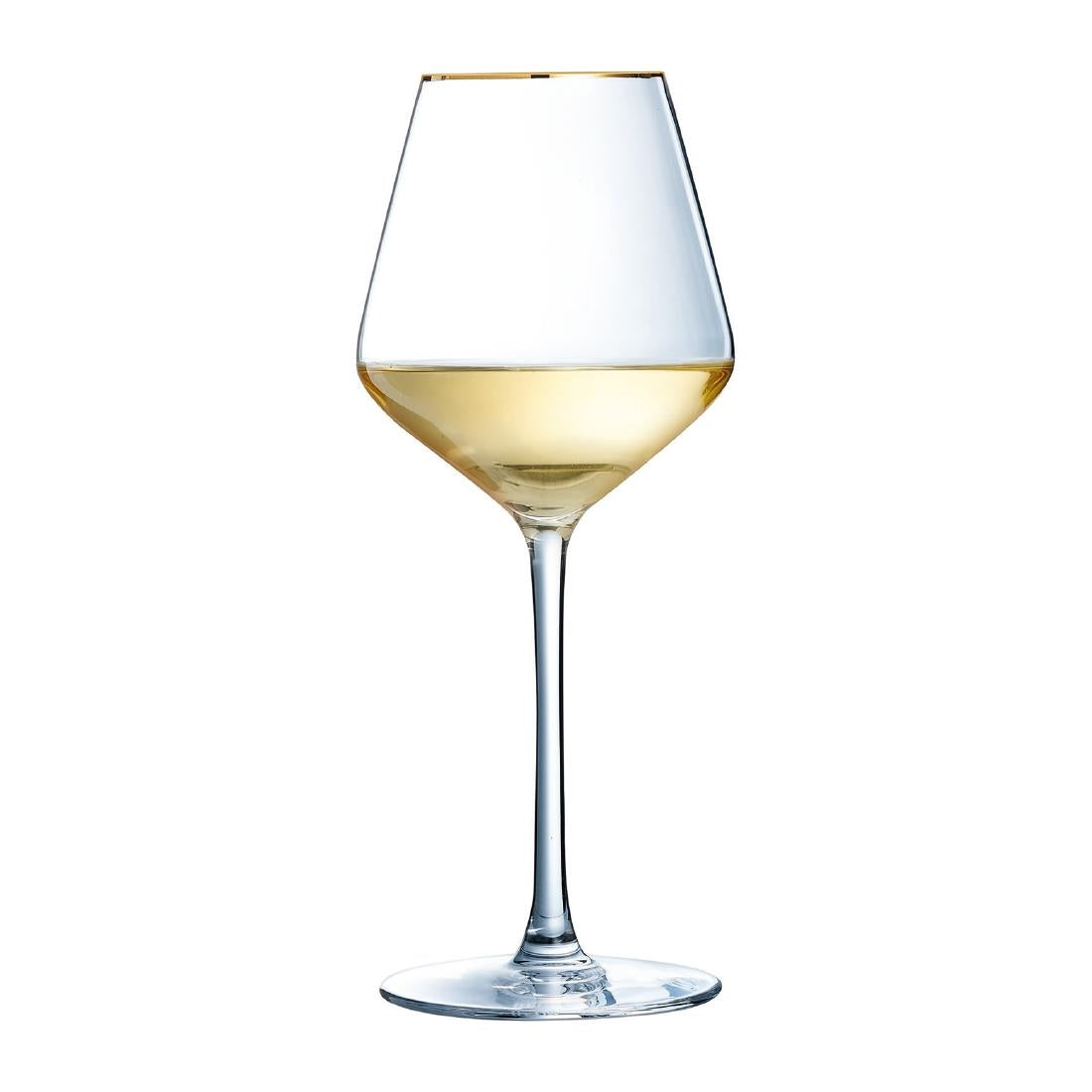 Cristal d'Arques Ultime Gold Band Wine Glasses 380ml (8 Pack)