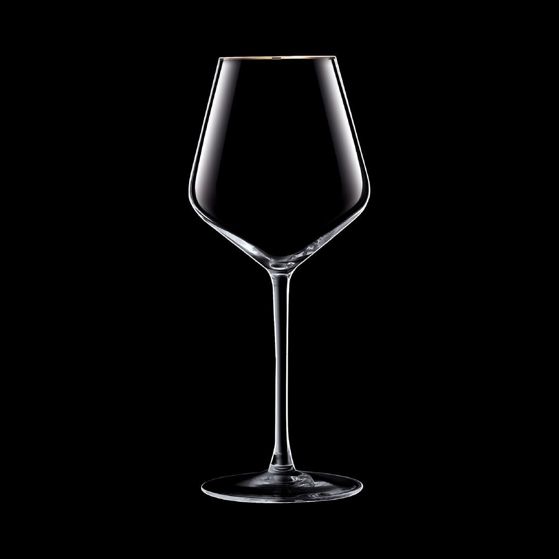 Cristal d'Arques Ultime Gold Band Wine Glasses 380ml (8 Pack)