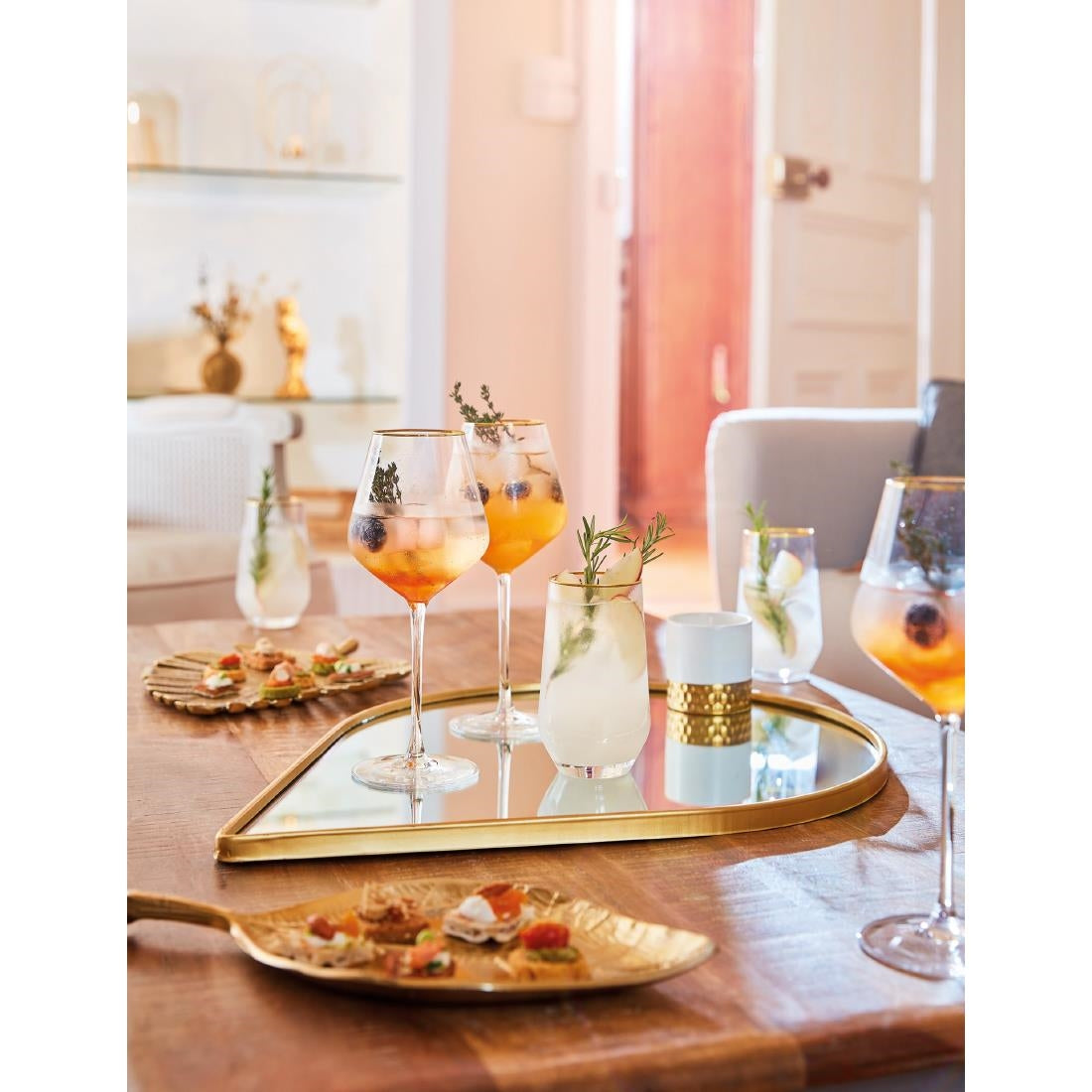 Cristal d'Arques Ultime Gold Band Wine Glasses 470ml (8 Pack)