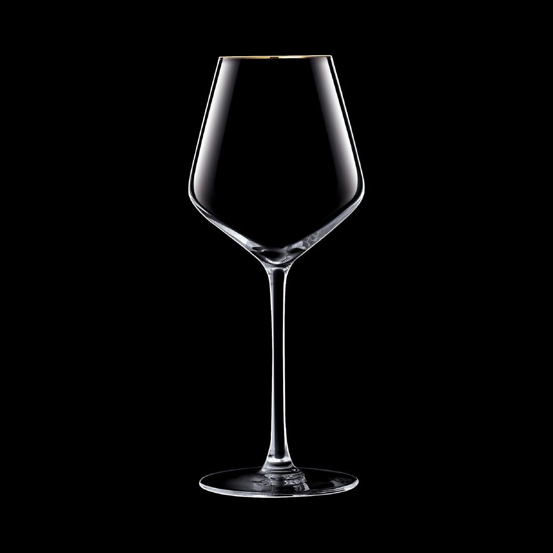 Cristal d'Arques Ultime Gold Band Wine Glasses 470ml (8 Pack)