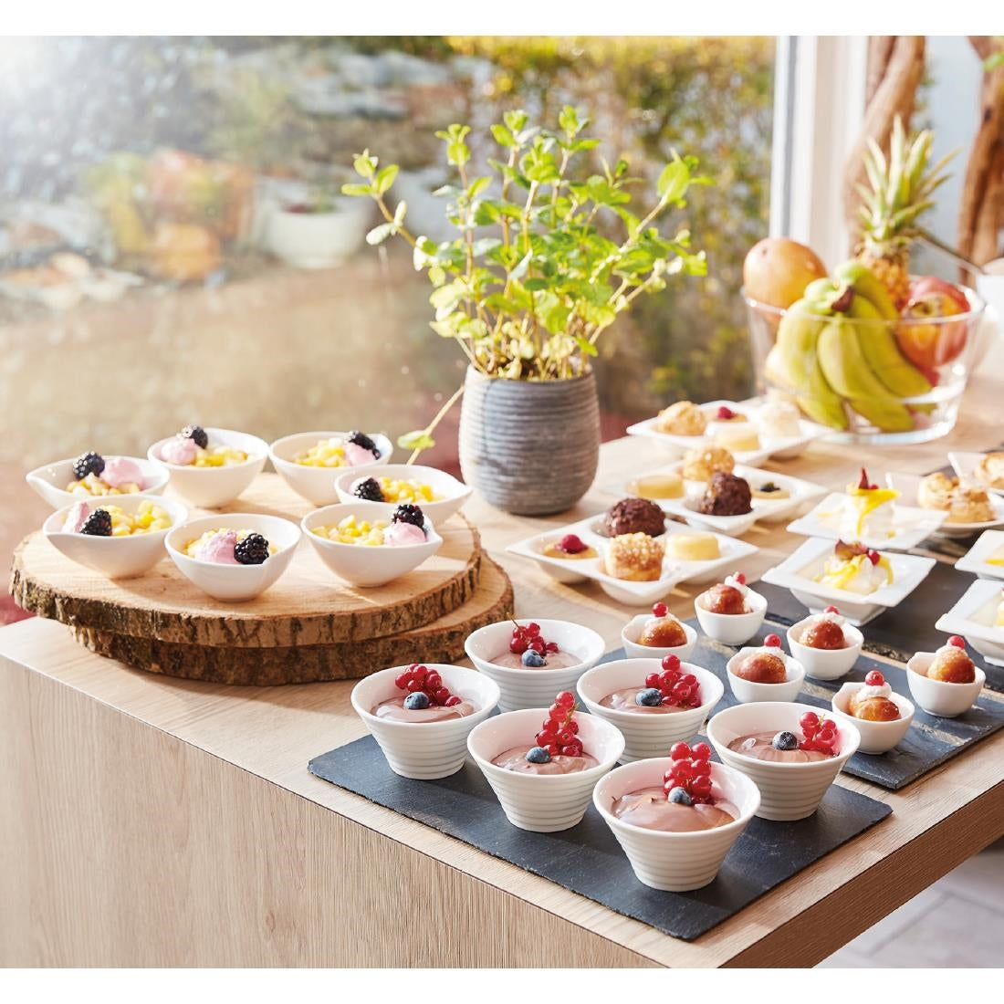 Arcoroc Appetizer Spiral Dishes White 85mm (24 Pack)