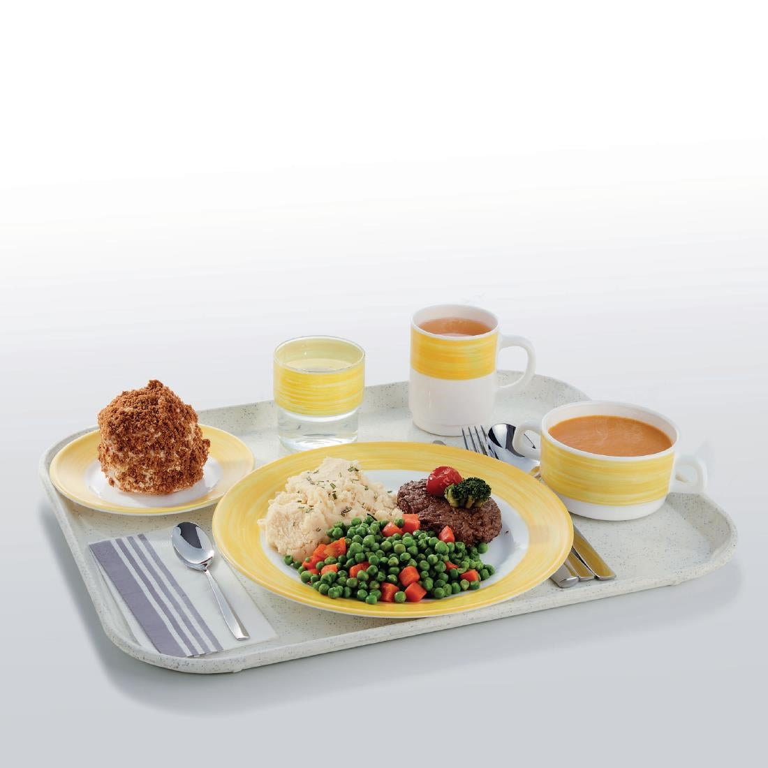 Arcoroc Brush Dinner Plates Yellow 252mm (12 Pack)