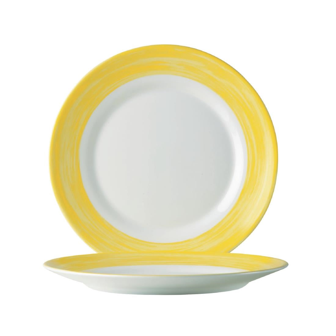 Arcoroc Brush Side Plates Yellow 155mm (24 Pack)