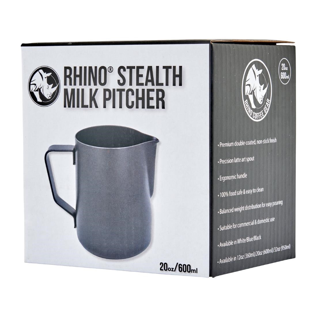 Rhino Stealth Milk Pitcher Black 600ml