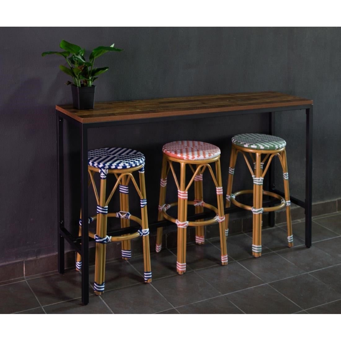 Bolero Bar Height Coffee Table Urban Dark 1600mm