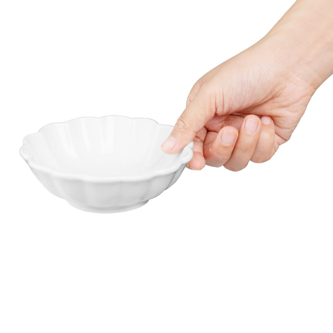 Olympia Bloom Scalloped Small Bowls White 130mm (6 Pack)