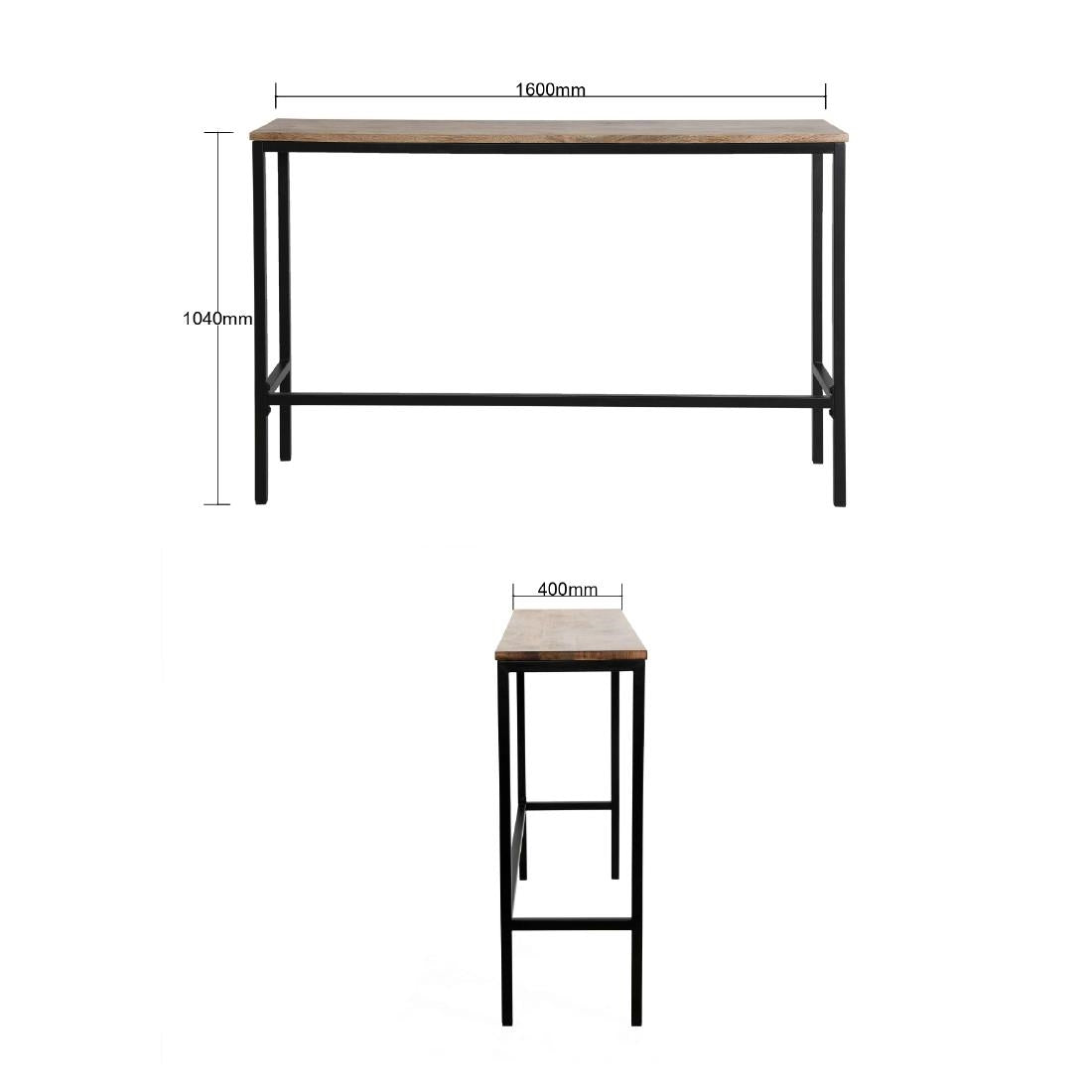 Bolero Jackson Mango Wood Console Bar Table
