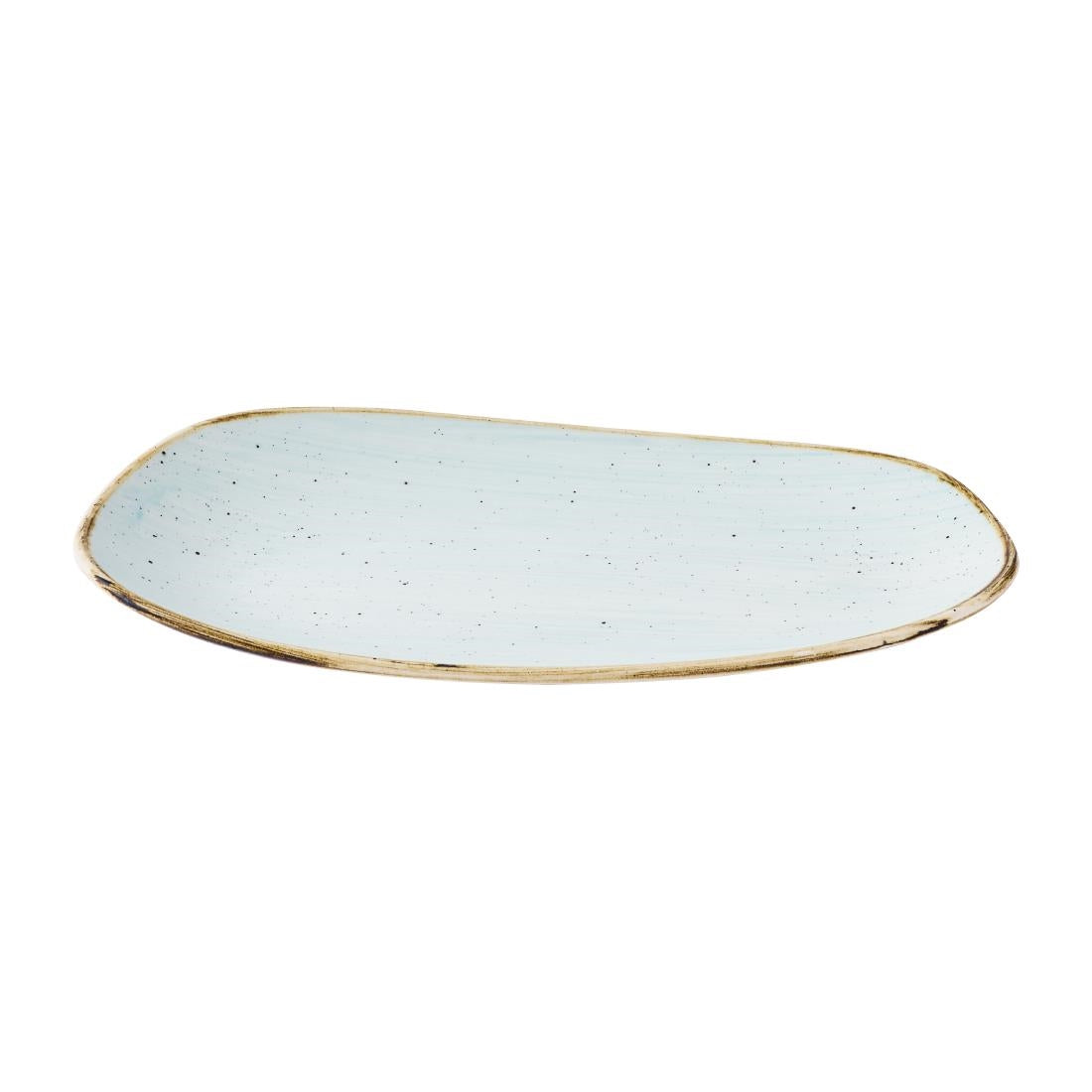 Churchill Stonecast Opal Oblong Plates Duck Egg Blue 260x150mm (12 Pack)