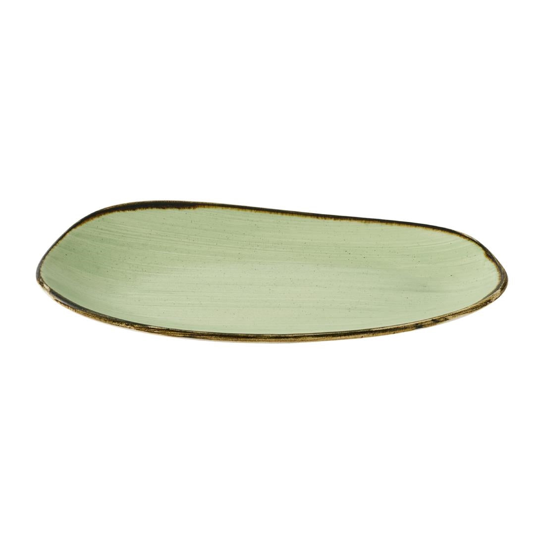 Churchill Stonecast Opal Oblong Plates Sage Green 220x130mm (12 Pack)