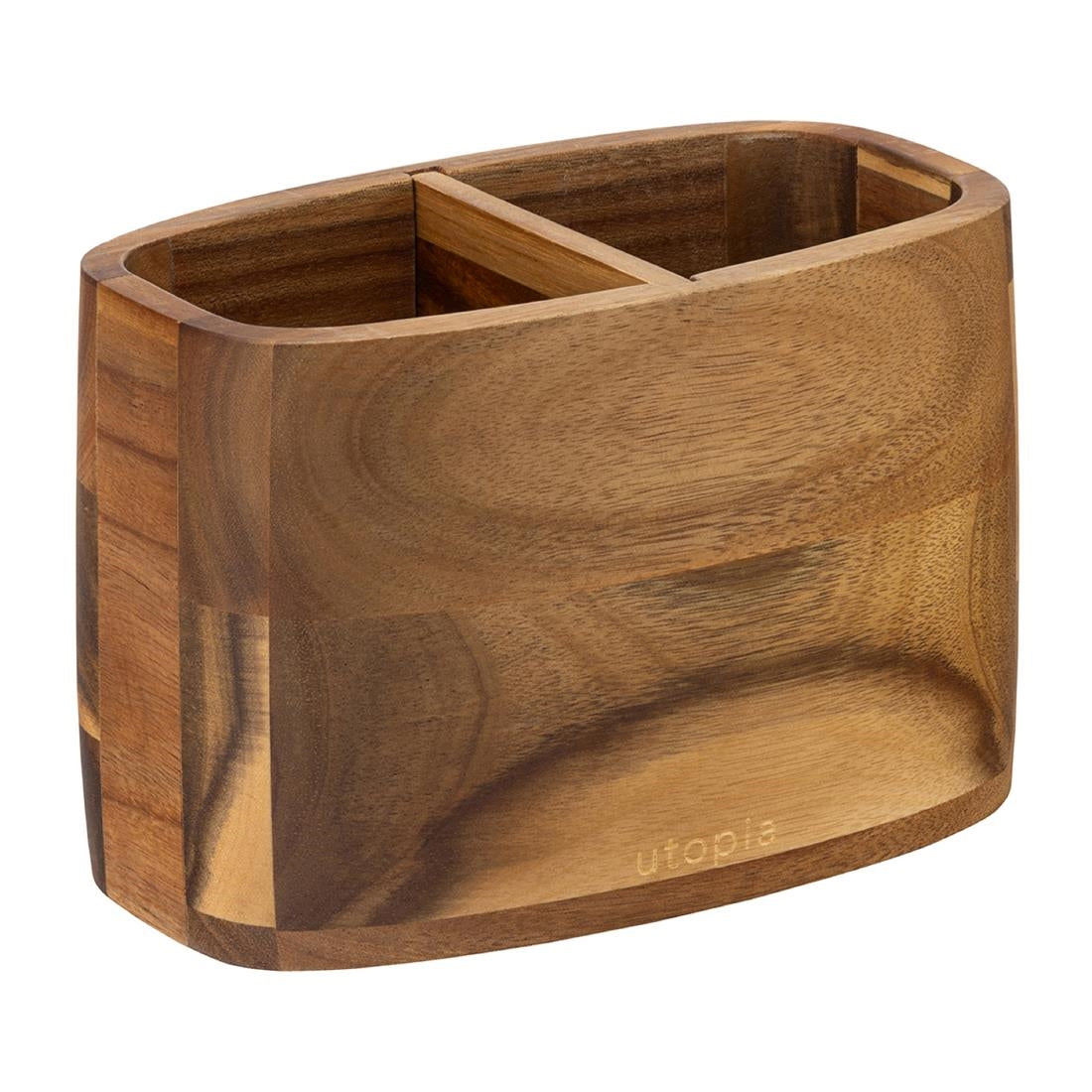 Utopia Acacia 2 Compartment Table Caddy (2 Pack)