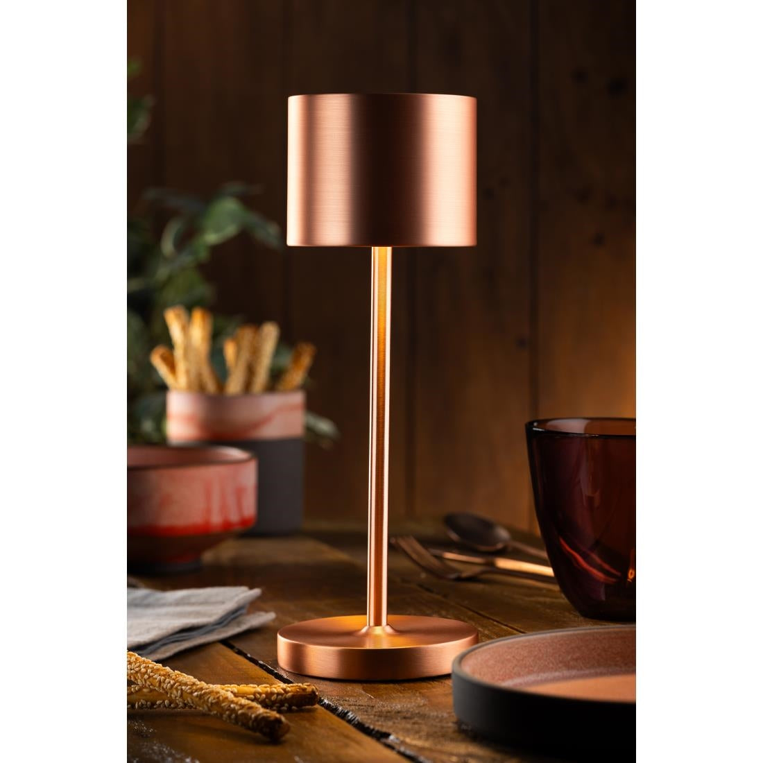 Utopia Tahiti LED Cordless Lamp Brushed Copper 260mm (6 Pack)