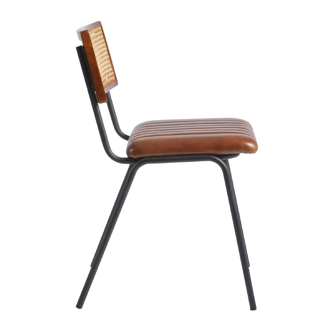 Savanna Leather Side Chair Pecan Brown