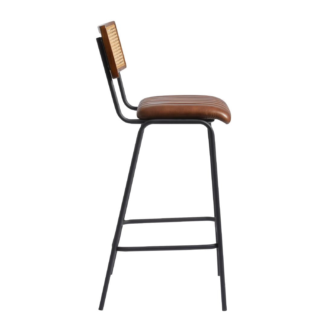 Savanna Leather Bar Stool Pecan Brown