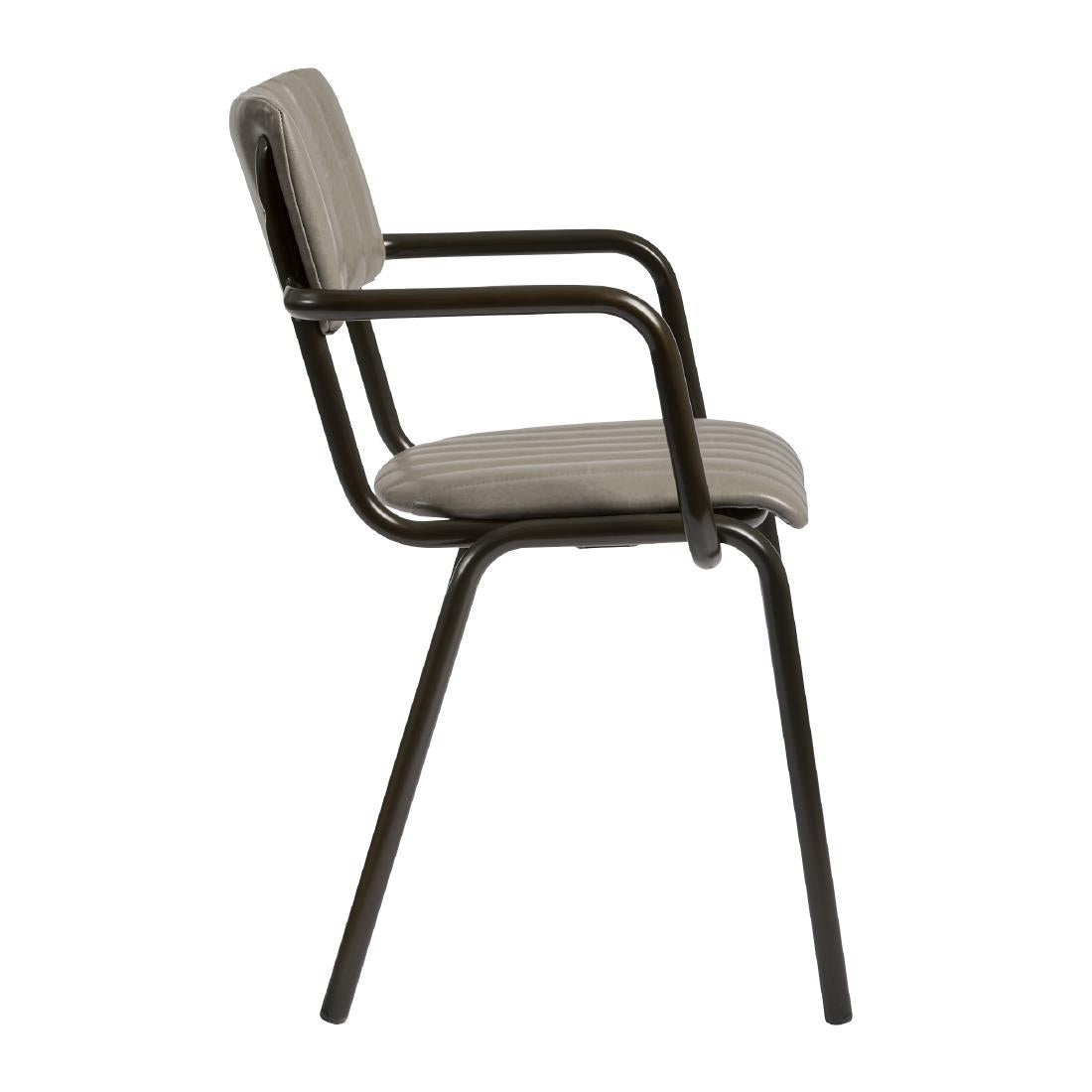 Tavo Stacking Ribbed Armchair Vintage Dark Grey