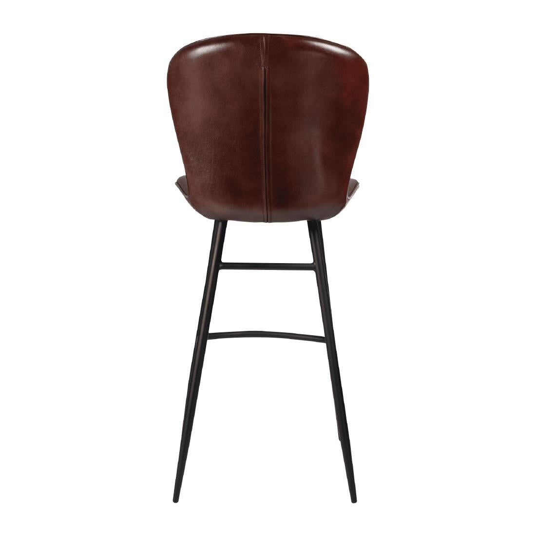 Lars Leather Bar Stool Claret Red