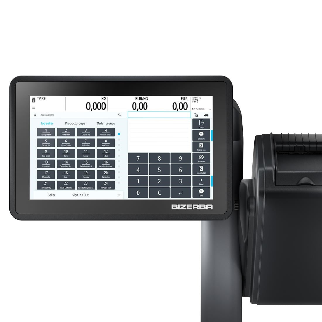 Bizerba Q1 800 Scale. Printer: 2'' Standard Labels