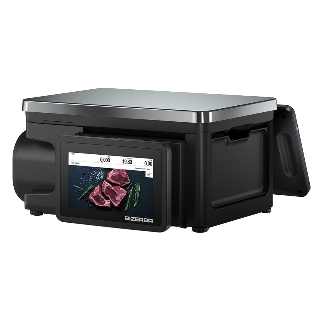 Bizerba Q1 100 Scale. Printer: 2'' Till Receipts / Linerless Labels