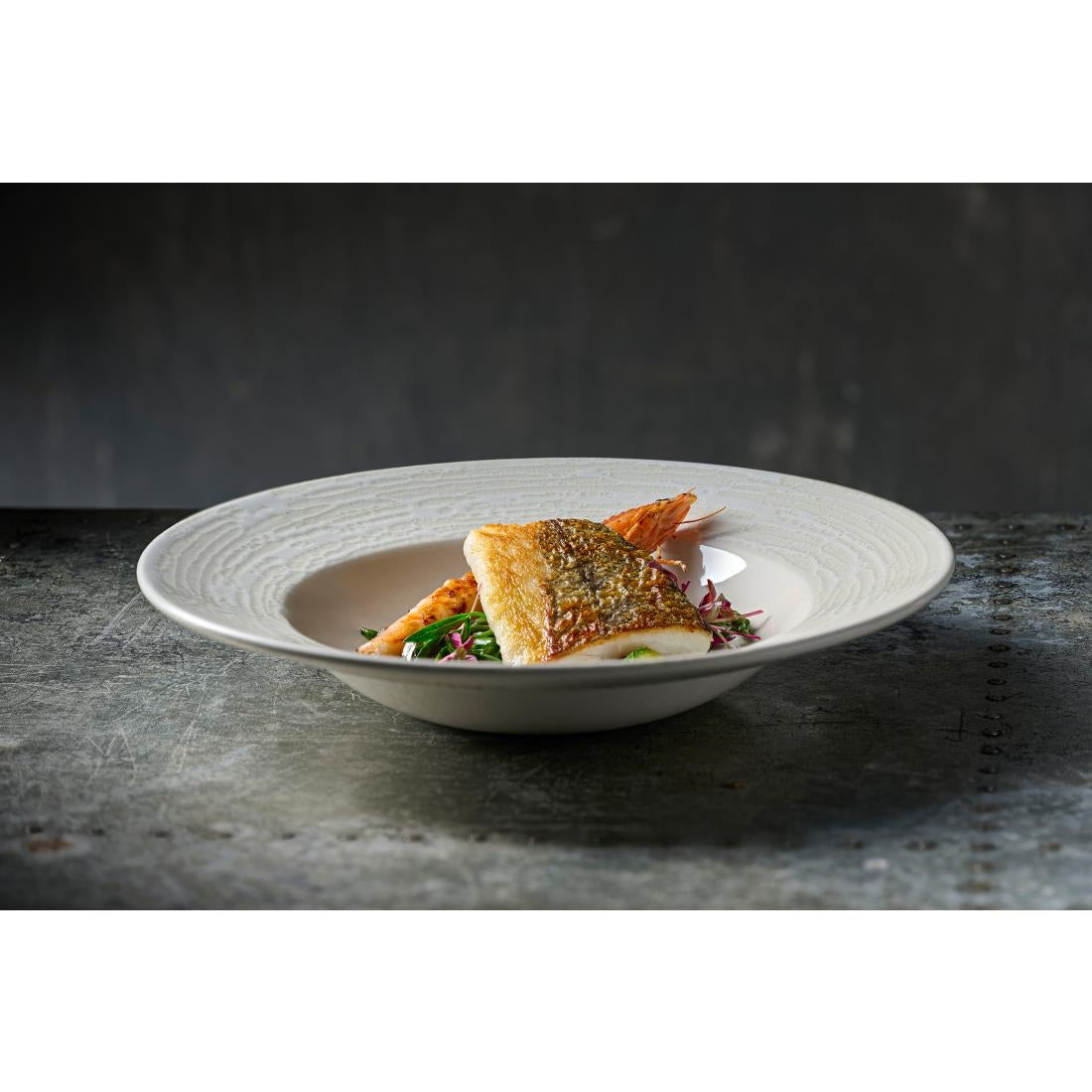 Churchill Inked Elements Profile Wide Rim Bowls Ice 240mm (12 Pack)