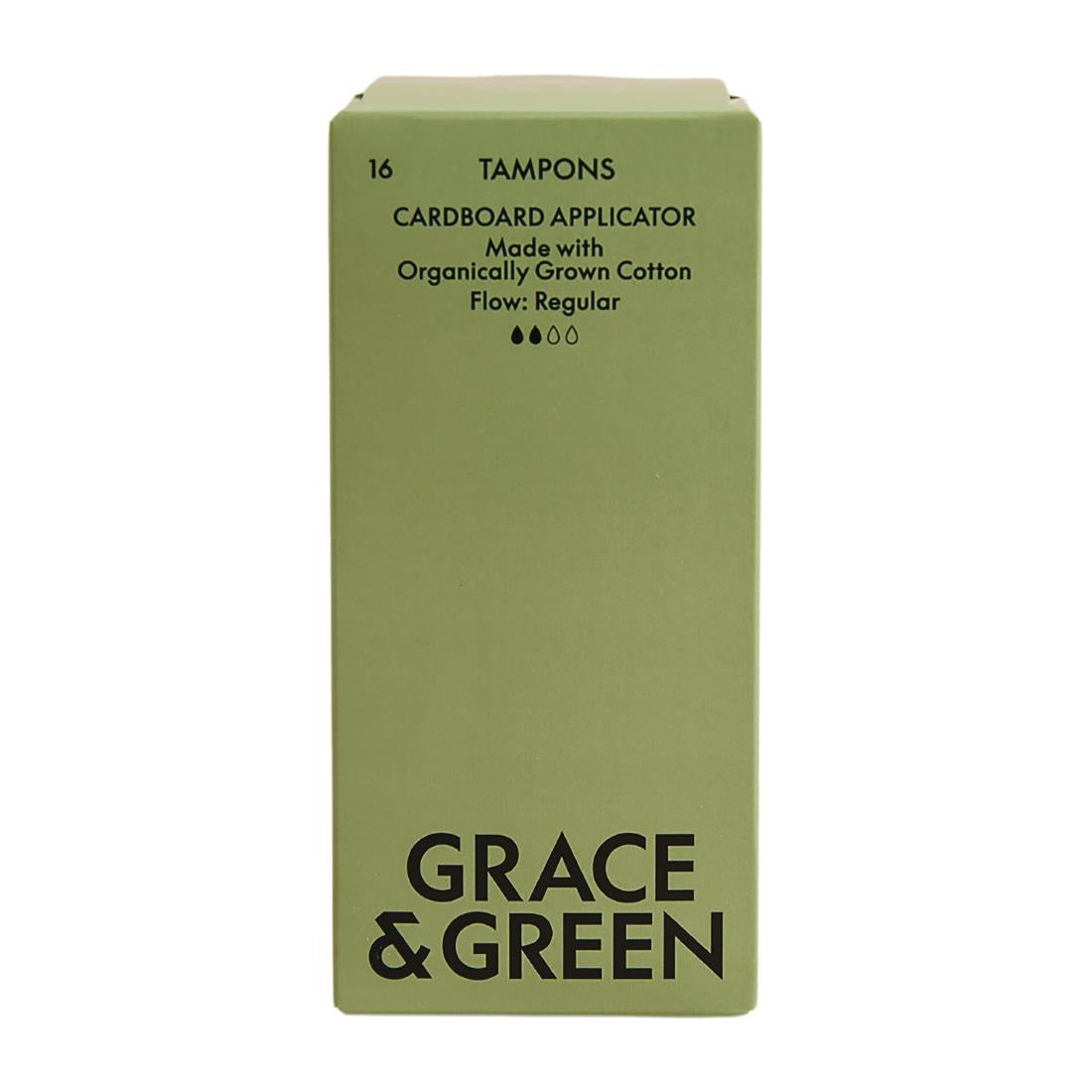 Grace & Green Organic Cotton Applicator Tampons, Regular (16 Pack)