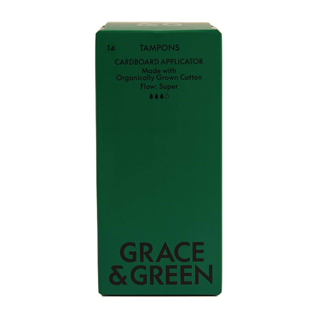 Grace & Green Organic Cotton Applicator Tampons, Super (14 Pack)