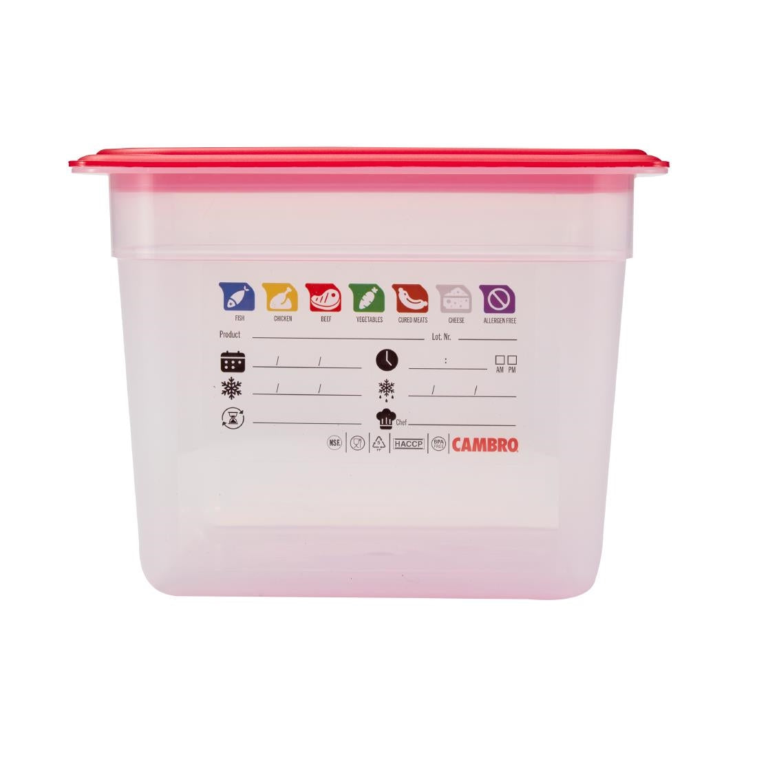 Cambro Safetrak IML Polypropylene Food Storage Container 1/2 GN 200mm