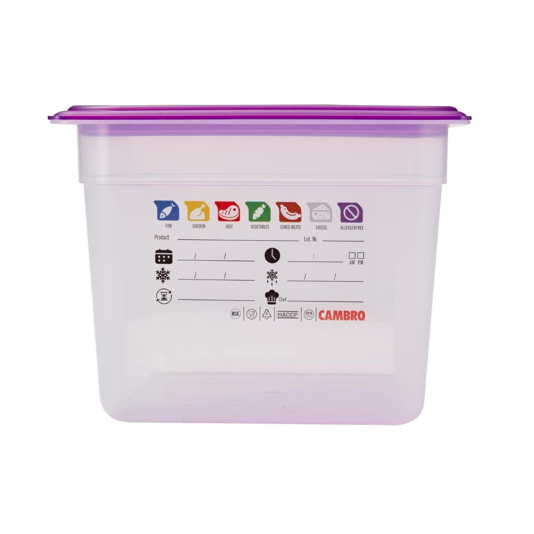 Cambro Safetrak IML Polypropylene Food Storage Container 1/2 GN 200mm